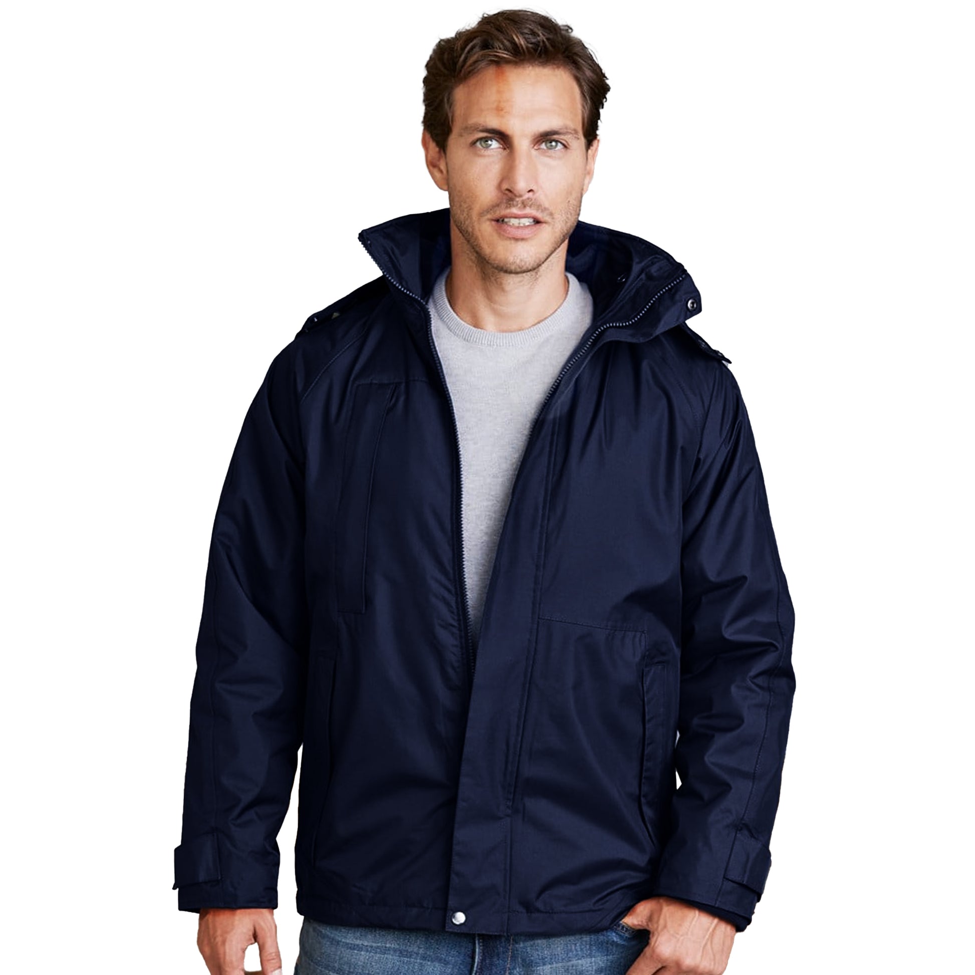 Navy - Back - Kariban Mens 3-in-1 Waterproof Performance Jacket