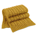 Mustard - Front - Beechfield Unisex Cable Knit Melange Scarf