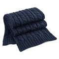 Navy - Front - Beechfield Unisex Cable Knit Melange Scarf