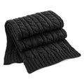 Black - Front - Beechfield Unisex Cable Knit Melange Scarf