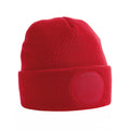 Classic Red - Front - Beechfield Unisex Circular Patch Cuffed Beanie