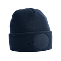 French Navy - Front - Beechfield Unisex Circular Patch Cuffed Beanie