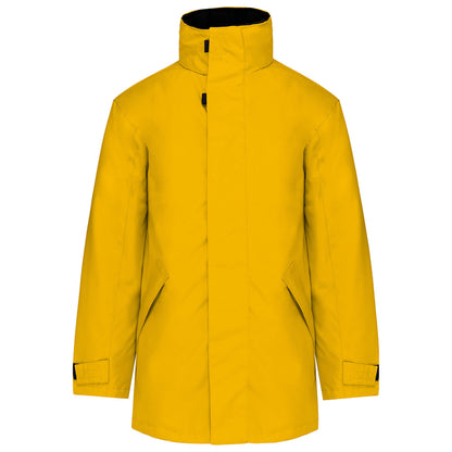 Yellow-Dark Grey - Front - Kariban Mens Parka Performance Jacket