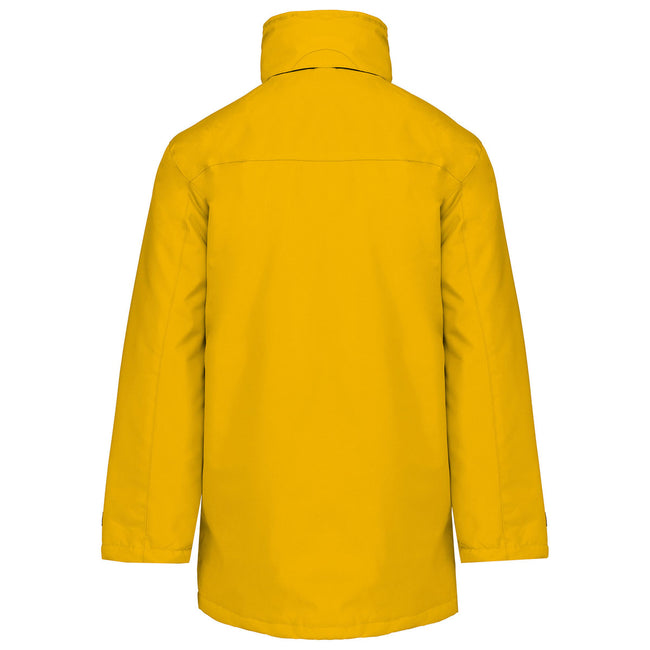 Yellow-Dark Grey - Back - Kariban Mens Parka Performance Jacket