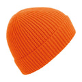 Orange - Front - Beechfield Unisex Engineered Knit Ribbed Beanie