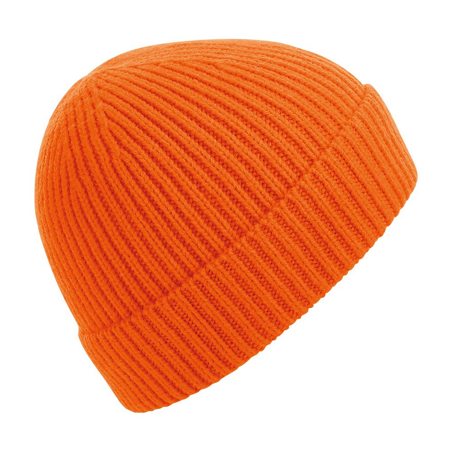 Orange - Front - Beechfield Unisex Engineered Knit Ribbed Beanie