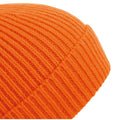 Orange - Back - Beechfield Unisex Engineered Knit Ribbed Beanie