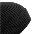 Black - Back - Beechfield Unisex Engineered Knit Ribbed Beanie