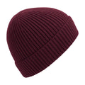 Burgundy - Front - Beechfield Unisex Engineered Knit Ribbed Beanie