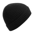 Black - Front - Beechfield Unisex Engineered Knit Ribbed Beanie