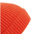 Fire Red - Back - Beechfield Unisex Engineered Knit Ribbed Pom Pom Beanie