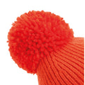 Fire Red - Side - Beechfield Unisex Engineered Knit Ribbed Pom Pom Beanie