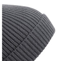 Graphite Grey - Back - Beechfield Unisex Engineered Knit Ribbed Pom Pom Beanie