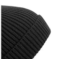 Black - Back - Beechfield Unisex Engineered Knit Ribbed Pom Pom Beanie