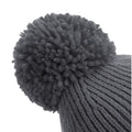 Graphite Grey - Side - Beechfield Unisex Engineered Knit Ribbed Pom Pom Beanie