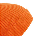 Orange - Back - Beechfield Unisex Engineered Knit Ribbed Pom Pom Beanie