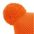 Orange - Side - Beechfield Unisex Engineered Knit Ribbed Pom Pom Beanie