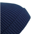 Oxford Navy - Back - Beechfield Unisex Engineered Knit Ribbed Pom Pom Beanie