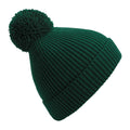 Bottle Green - Front - Beechfield Unisex Engineered Knit Ribbed Pom Pom Beanie
