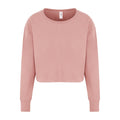 Dusty Pink - Front - AWDis Hoods Womens-Ladies Cropped Sweatshirt
