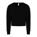 Deep Black - Front - AWDis Hoods Womens-Ladies Cropped Sweatshirt