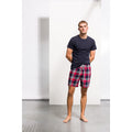 Red-Navy Check - Pack Shot - Skinni Fit Mens Tartan Lounge Shorts