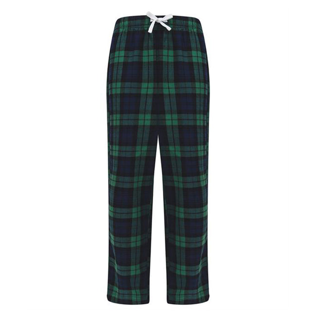 Navy-Green Check - Front - SF Minni Childrens-Kids Tartan Lounge Pants