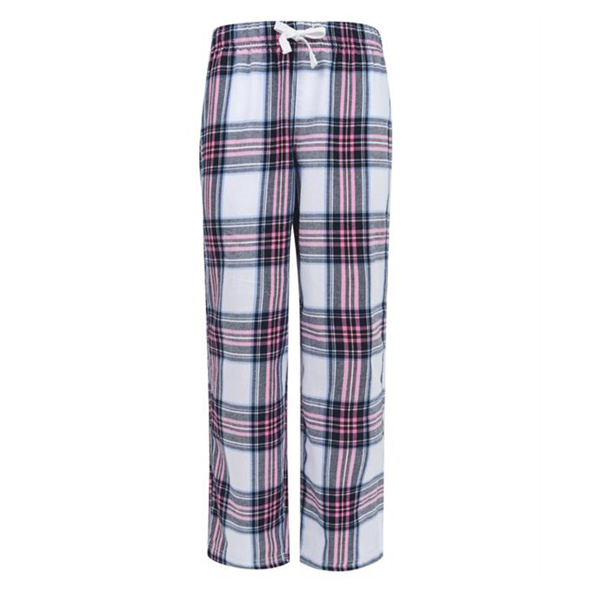 White-Pink Check - Front - SF Minni Childrens-Kids Tartan Lounge Pants