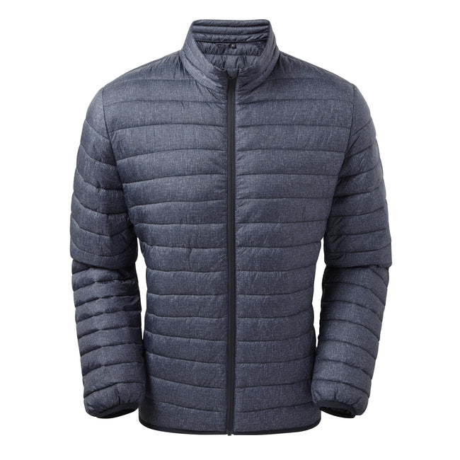 Navy Melange - Front - 2786 Mens Melange Padded Jacket