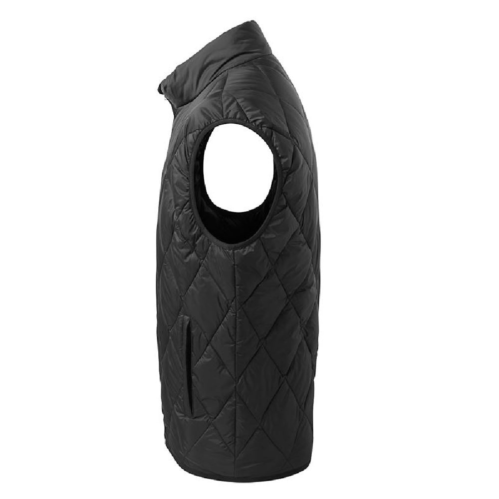 Black - Side - 2786 Mens Diamond Pane Padded Gilet