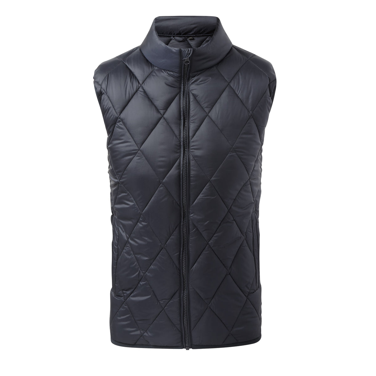 Navy - Front - 2786 Mens Diamond Pane Padded Gilet