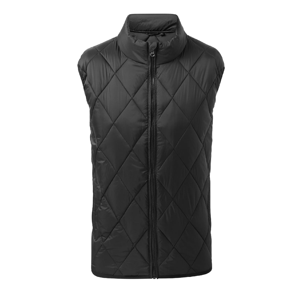 Black - Front - 2786 Mens Diamond Pane Padded Gilet