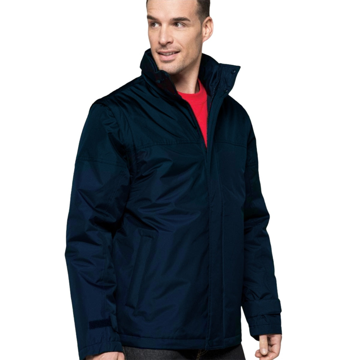 Navy-Navy - Back - Kariban Mens Zip-Off Sleeve Jacket
