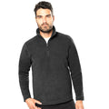 Dark Grey - Back - Kariban Mens Enzo 1-4 Zip Fleece Top