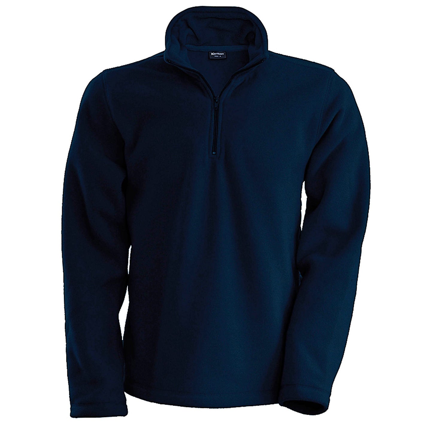 Navy - Front - Kariban Mens Enzo 1-4 Zip Fleece Top