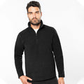 Black - Back - Kariban Mens Enzo 1-4 Zip Fleece Top