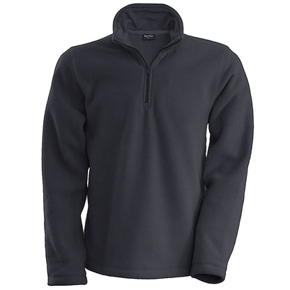 Convoy Grey - Front - Kariban Mens Enzo 1-4 Zip Fleece Top