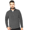 Convoy Grey - Back - Kariban Mens Enzo 1-4 Zip Fleece Top