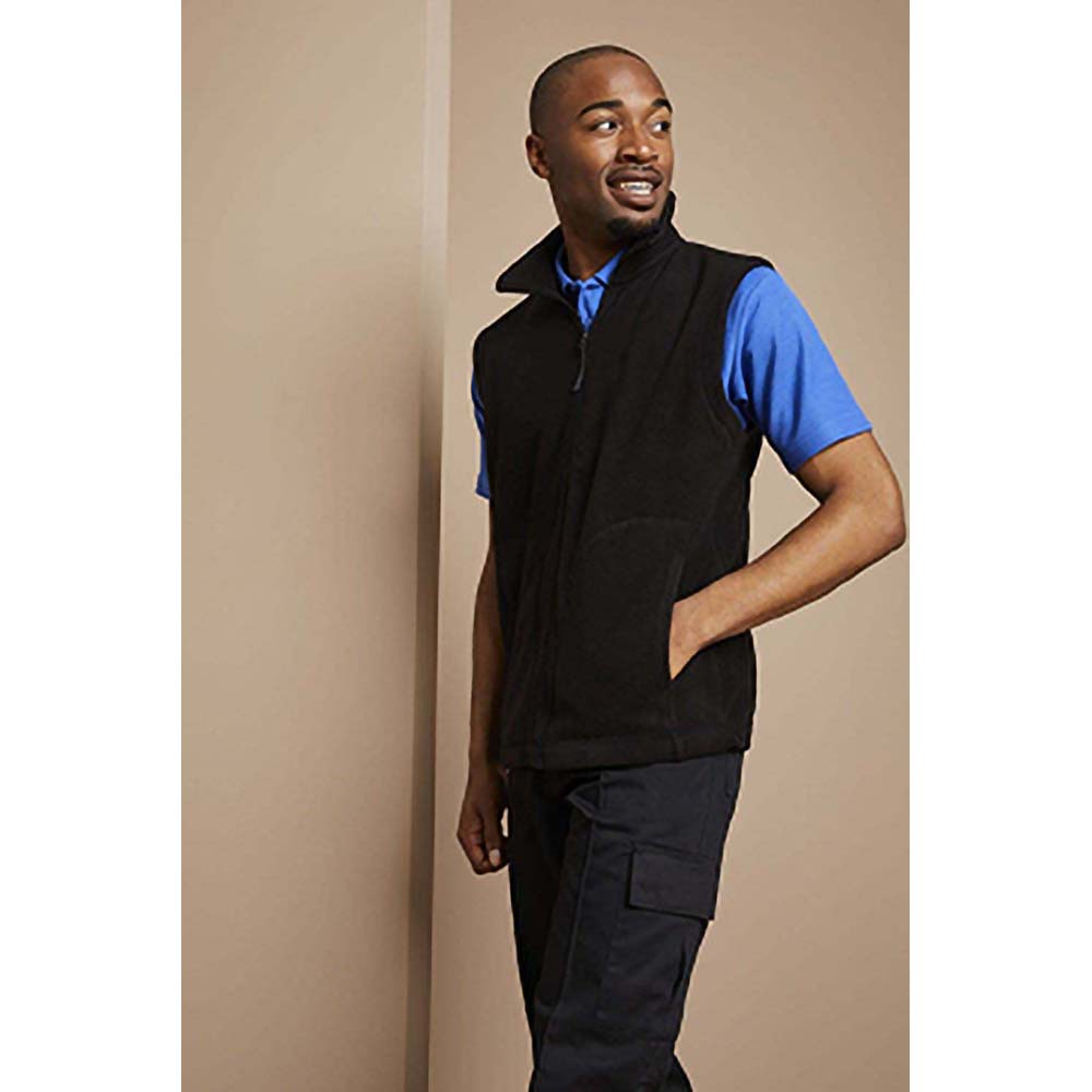 Black - Side - Kariban Mens Luca Fleece Gilet Jacket