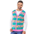 Pink-Green - Back - Christmas Shop Adults Unisex Loud Tank Cardigan Vest