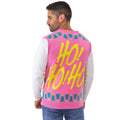 Pink-Green - Side - Christmas Shop Adults Unisex Loud Tank Cardigan Vest