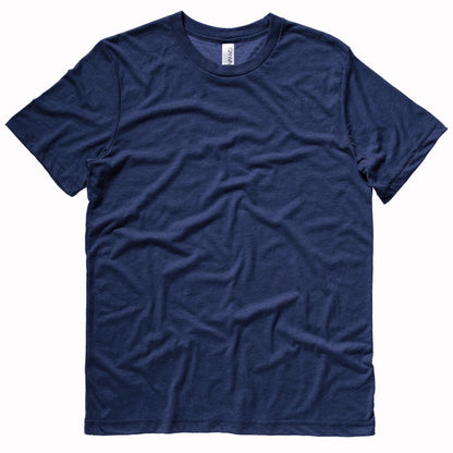 Navy Triblend - Front - Bella Canvas Unisex Adults Triblend Crew Neck T Shirt