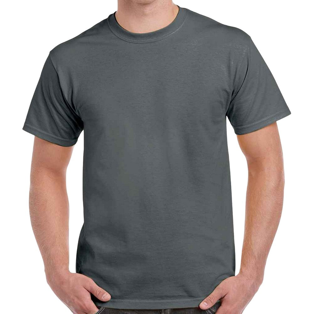 Charcoal - Front - Gildan Adults Unisex Heavy Cotton T Shirt