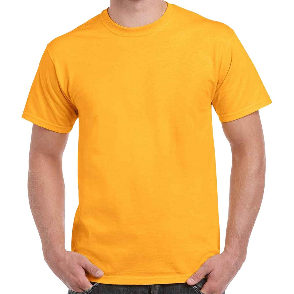 Gold - Front - Gildan Adults Unisex Heavy Cotton T Shirt