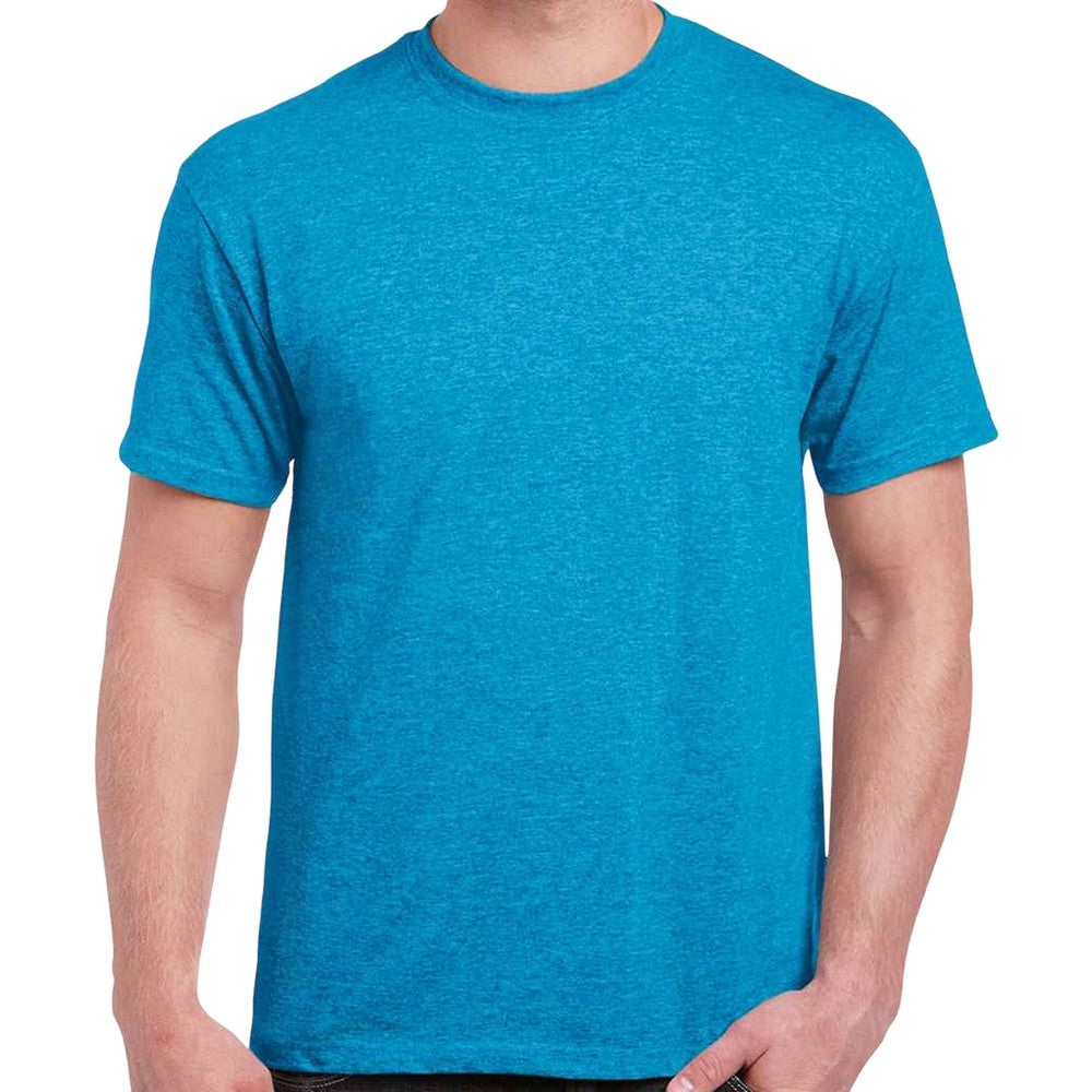 Sapphire Blue Heather - Front - Gildan Adults Unisex Heavy Cotton T Shirt