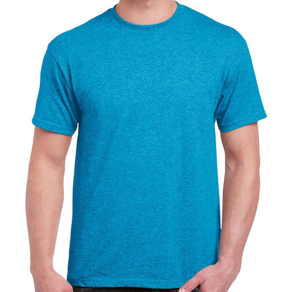 Sapphire Blue Heather - Front - Gildan Adults Unisex Heavy Cotton T Shirt
