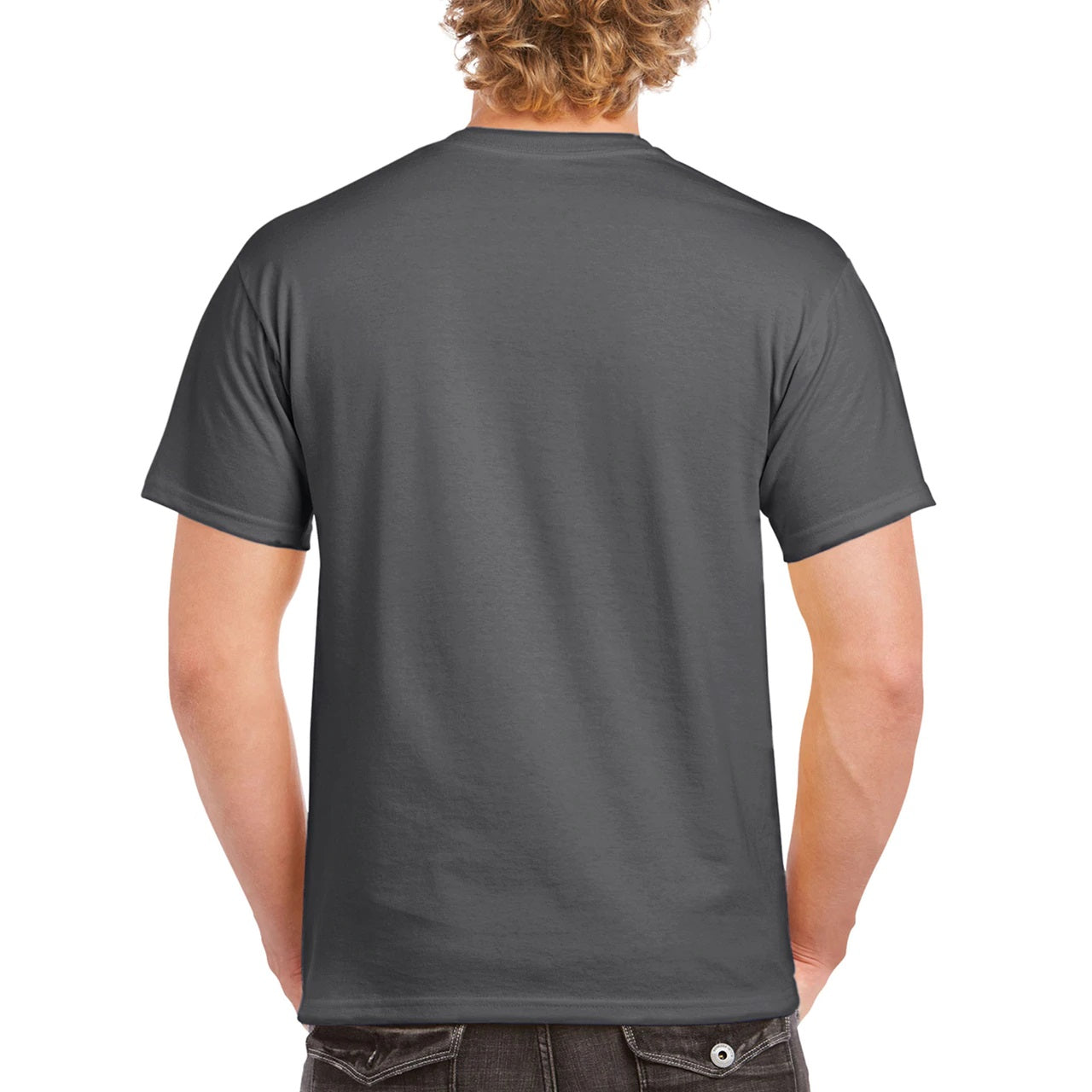 Dark Heather - Back - Gildan Adults Unisex Heavy Cotton T Shirt
