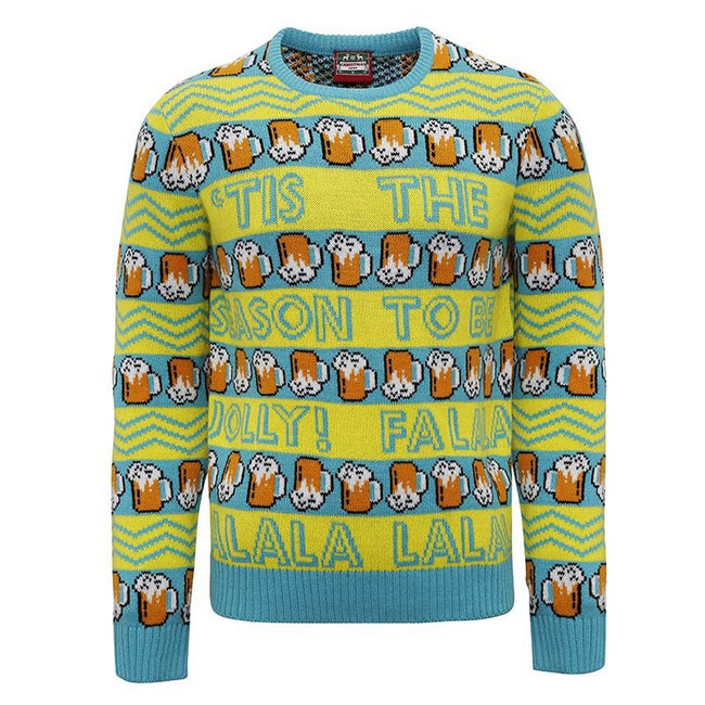 Yellow-Green - Front - Christmas Shop Adults Unisex Loud Jumper