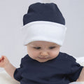 White-Nautical Navy - Back - Babybugz Baby Unisex Reversible Slouch Hat