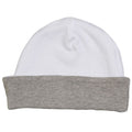 White-Heather Grey Melange - Front - Babybugz Baby Unisex Reversible Slouch Hat